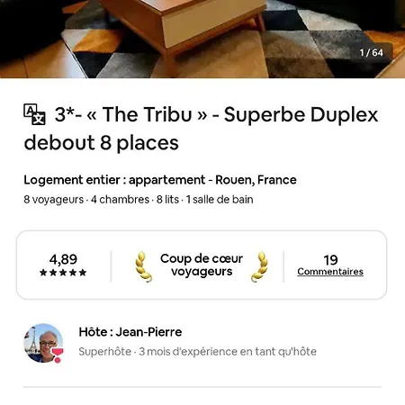 The Tribe- Superbe Duplex Standing 8 Places Appartamento Rouen